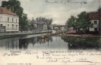 carte postale de Bruxelles Pont du Chemin de fer sur le canal de Charleroi