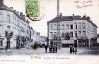 carte postale ancienne de Saint-Gilles La place de Constantinople (actuellement place des hÃ©ros)
