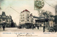 postkaart van Brussel Porte de Louvain vers la ville