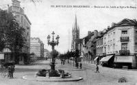 carte postale ancienne de Molenbeek Boulevard du Jubilé et Eglise St-Remy