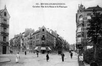 carte postale ancienne de Molenbeek Carrefour rue de la Meuse et de Flessingue