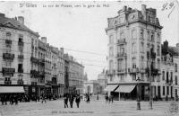carte postale ancienne de Saint-Gilles La rue de Prusse (rue de l'Argonne) vers la gare du Midi.