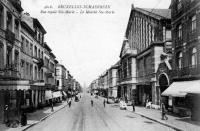 carte postale ancienne de Schaerbeek Rue royale Sainte Marie - Le marché Sainte Marie