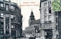 carte postale de Bruxelles La Maison du peuple et l'église de la Chapelle