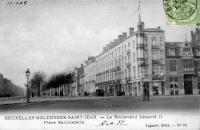 postkaart van Molenbeek Le Boulevard Leopold II. Place Sainctelette