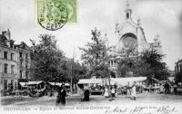 carte postale de Bruxelles Eglise et marché Sainte-Catherine