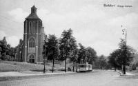 carte postale ancienne de Watermael-Boitsfort Avenue Delleur - tram 16 et Eglise St Hubert (Jagersveld)