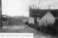 carte postale de Evere Vieille route de Cologne vue sur les fortifications.