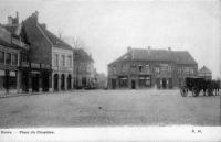 postkaart van Evere La place du cimetière offrait un parking pour les fiacres venant au cimetière