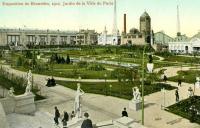carte postale de Bruxelles Jardin de la ville de Paris
