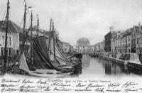 carte postale de Bruxelles Quai au foin et théatre Flamand