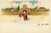 carte postale de Bruxelles Exposition internationale de 1897 - Bruxelles Kermesse - Quartier du vieux Bruxelles