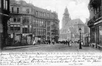 carte postale de Bruxelles Eglise N.D. de la Chapelle et la Maison du Peuple