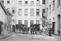 carte postale ancienne de Ixelles Chocolaterie-Confiserie Antoine Rues du Prince Royal-Keyenveld-du Berger  Cour centrale