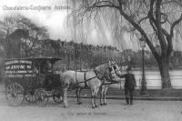 carte postale ancienne de Ixelles Chocolaterie-Confiserie Antoine   Une voiture de livraison aux Etangs d'Ixelles