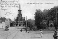 carte postale ancienne de Ixelles L'Eglise Sainte-Croix