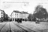 carte postale ancienne de Ixelles Place Sainte-Croix (Flagey) et perspective de la Chaussée d'Ixelles