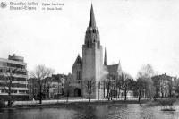 postkaart van Elsene Ixelles  Eglise Ste-Croix (et l'INR)