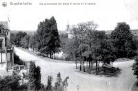 carte postale ancienne de Ixelles Vue panoramique des étangs et avenue de la Cascade