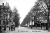 carte postale ancienne de Ixelles Avenue de la Couronne (depuis le blvd Militaire actuellement blvd Gén.Jacques)