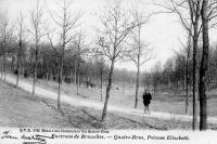 carte postale ancienne de Woluwe-St-Pierre Quatre-Bras Pelouse Elisabeth  (Hôtel-Café-Restaurant av. de Tervueren)