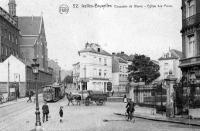 carte postale ancienne de Ixelles Chaussée de Wavre - Eglise des Pères