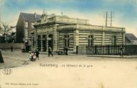 carte postale ancienne de Koekelberg Le bâtiment de la gare