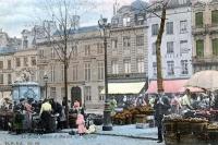 carte postale de Bruxelles Le grand Sablon et Marché aux légumes