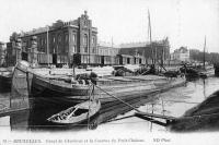 carte postale de Bruxelles Canal de Charleroi et la caserne du Petit-Château