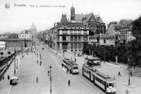 carte postale de Bruxelles Porte de Schaerbeek et rue Royale