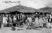 carte postale ancienne de Boma Le marché