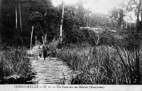 postkaart van Manyema Un pont sur un marais