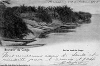 carte postale ancienne de A identifier sur les bords du Congo