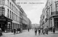 carte postale ancienne de Mons Rues Rogier et de la Station