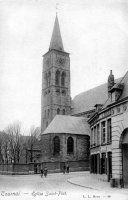 carte postale ancienne de Tournai Eglise Saint-Piat.