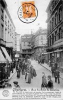carte postale ancienne de Charleroi Rue du pont de Sambre.
