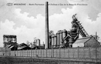 carte postale ancienne de Marchienne-au-pont Hauts-fourneaux et château d'eau de la nouvelle Providence