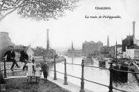 carte postale ancienne de Charleroi La route de Philippeville