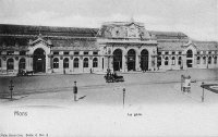 carte postale ancienne de Mons La Gare