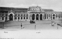 carte postale ancienne de Mons La Gare