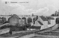 carte postale ancienne de Ecaussines Le Pont du Tram