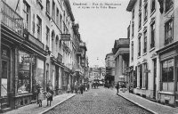 carte postale ancienne de Charleroi Rue de Marchienne et Eglise de la Ville Basse