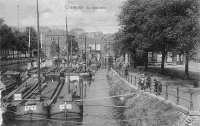 carte postale ancienne de Charleroi Le Déversoir