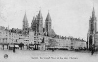 carte postale ancienne de Tournai La Grand'Place et les cinq Clochers