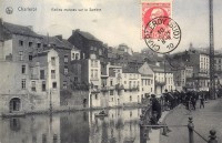carte postale ancienne de Charleroi Vieilles maisons sur la Sambre