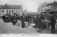 carte postale ancienne de Mons Le MarchÃ© aux Poissons