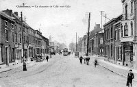carte postale ancienne de Châtelineau La chaussée de Gilly vers Gilly