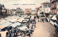 carte postale ancienne de Charleroi Le Marché de la Ville-Basse