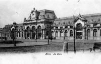 carte postale ancienne de Mons La Gare