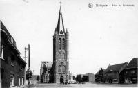 carte postale ancienne de Dottignies Place des Combattants